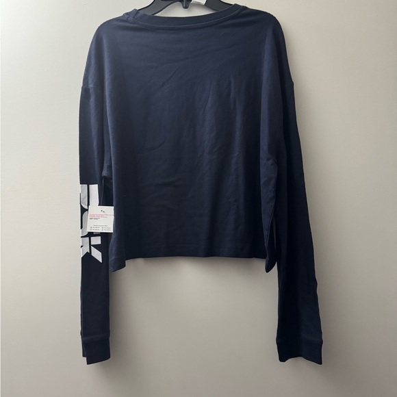 PSK Collective Blue Boxy Crop Long Sleeve Shirt - Picture 3 of 3